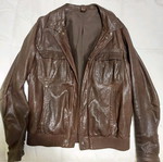 Salvatore Ferragamo men's leather jacket, brown, XL