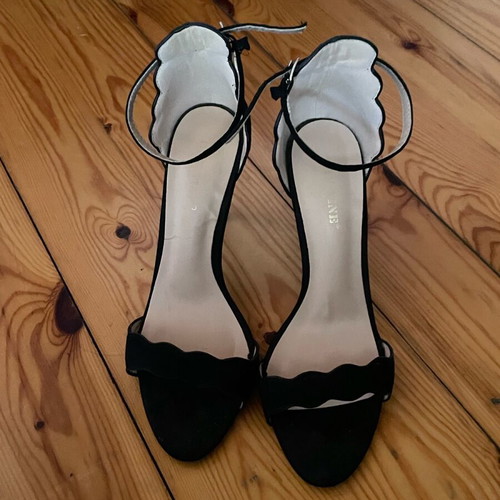 Suede sandals used, black, size 39