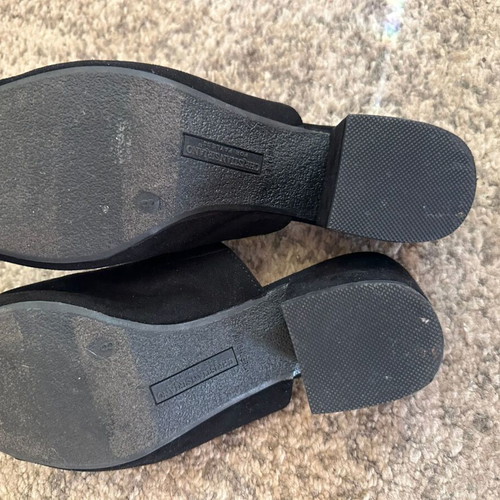 Christian Siriano women's mules like new, black faux suede, size 39