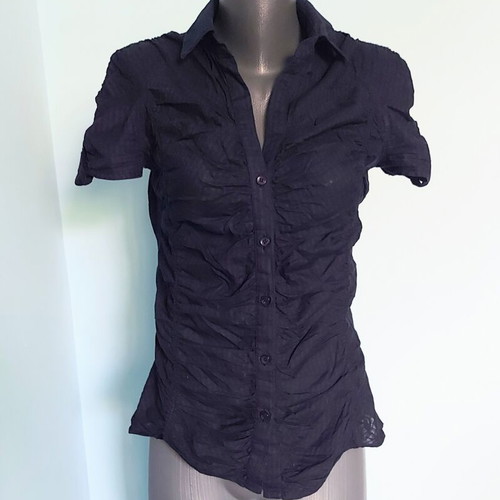 Set of 2 women's cotton shirts, fitted silhouette, pink and dark blue