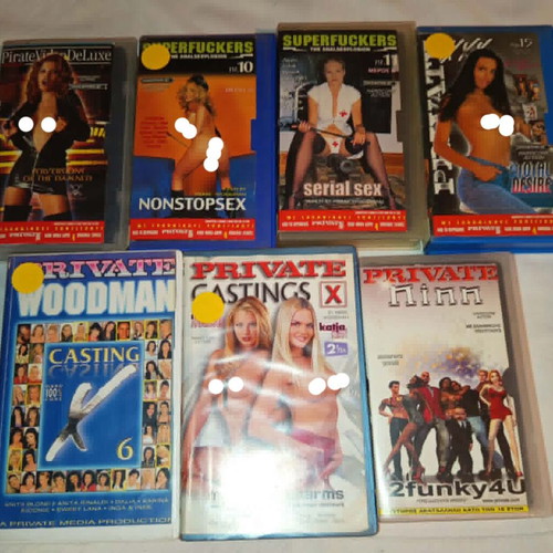 Erotic VHS tapes used, private collection casting, set of 7