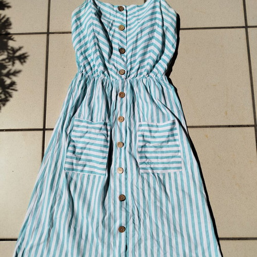 Cotton striped dress size S like new, summer must have
