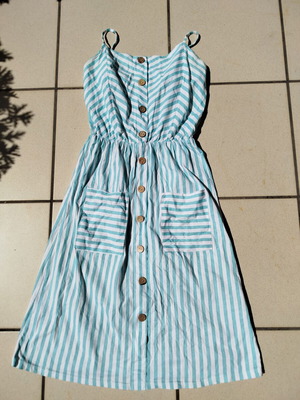 Cotton striped dress size S like new, summer must have