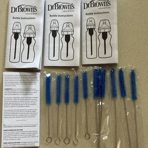 Dr. Brown's Natural Flow Bottle Cleaning Brushes new, pack of 11 with instructions