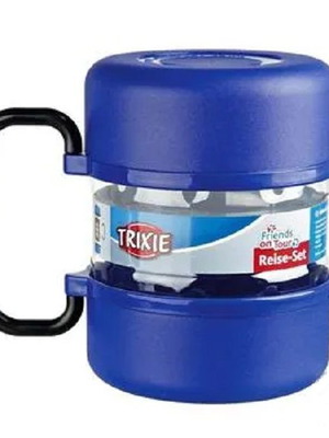 Trixie Комплект за пътуване с контейнер за храна и 2 купи Нов