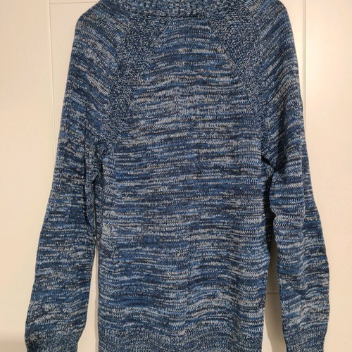 Men's knitted cardigan H&M new, white and blue, size S