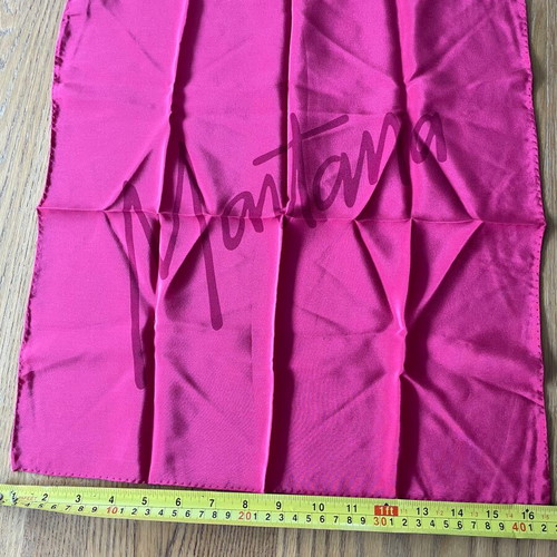 Montana silk scarf new, fuchsia with red