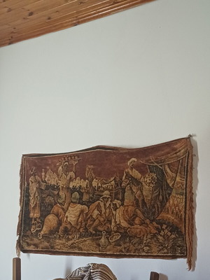 Vintage πάντα τοίχου με θέμα Ανατολίτικο Παζάρι, 70 ετών