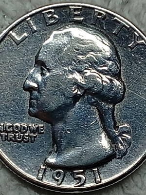 United States 1951 Silver Quarter Dollar Coin used