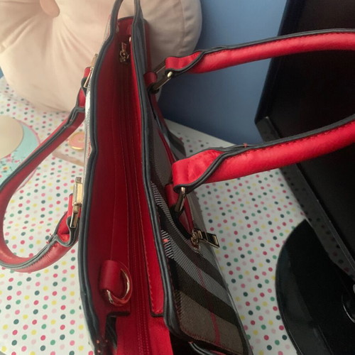 Zara handbag new, black and red