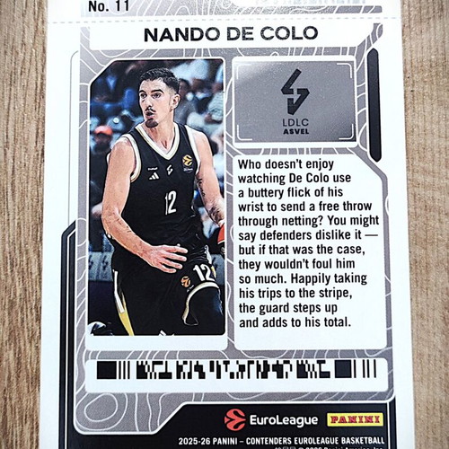 Nando De Colo 2025 Panini Contenders EuroLeague #11 Playoff Ticket Season new