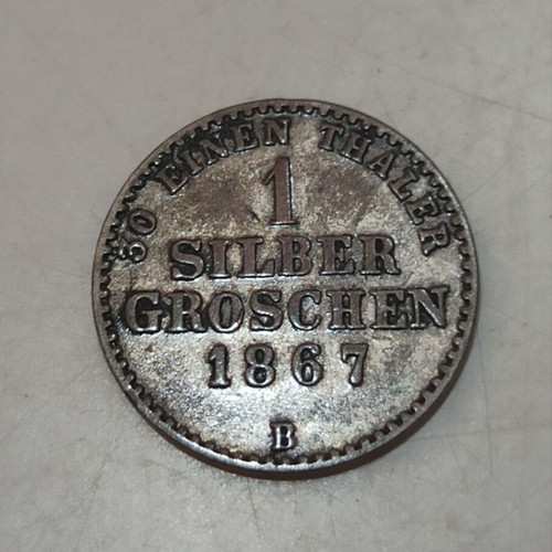 1 Groschen 1867 silver coin Waldeck Pyrmont