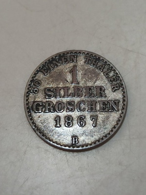 1 Groschen 1867 silver coin Waldeck Pyrmont