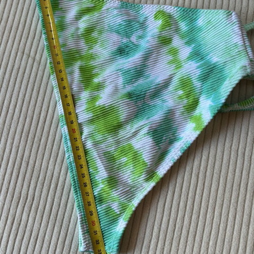 Victoria's Secret ribbed bikini green and white sky print size S new without tags