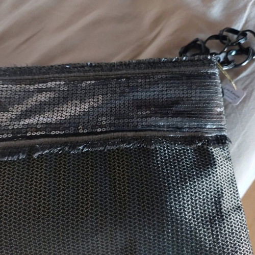 Handbag new handmade with decorative sequins black and gray