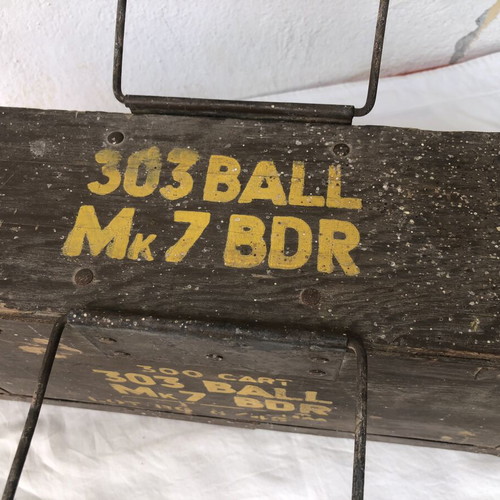English wooden military ammunition box used, 1945