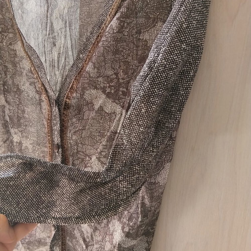 Passport sheer cardigan blouse M-L 40 brown floral
