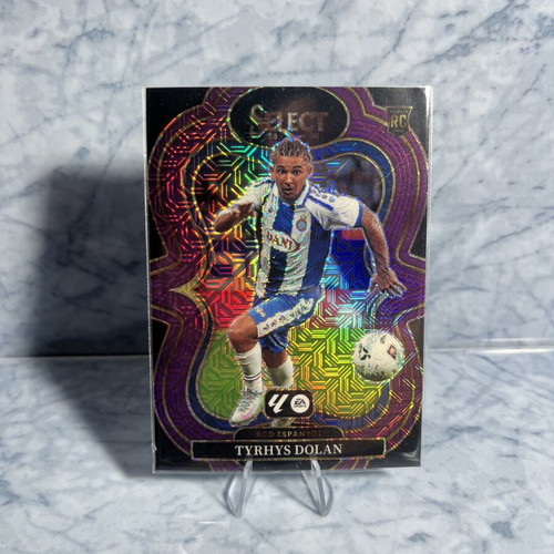 2025-26 Panini Select La Liga Tyrhys Dolan #177 Mezzanine Purple Mojo RC card