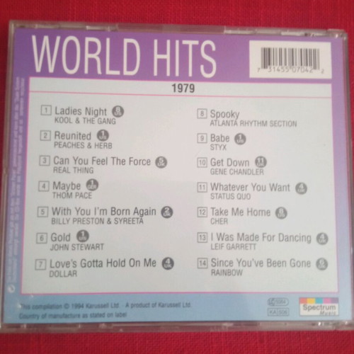 World Hits 5 CD like new, major foreign hits 1978-1982