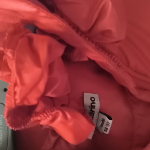 Mandarino red jacket with belt and hidden hood, like new, 3 years
