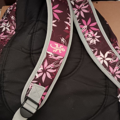 School bag used, floral pattern