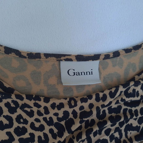 Ganni women's midi bodycon dress, leopard print, size M