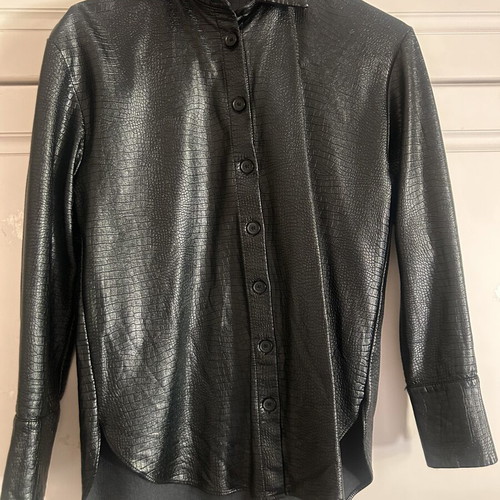 Zara vintage crocodile leather shirt, black, size S
