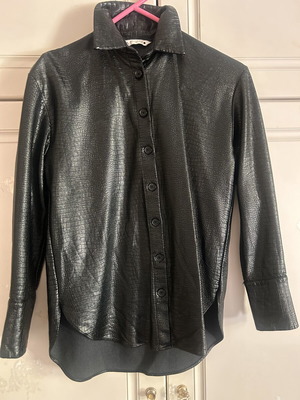 Zara vintage crocodile leather shirt, black, size S
