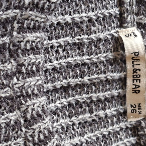 Pull & Bear wide asymmetric sweater like new, grey with stripes