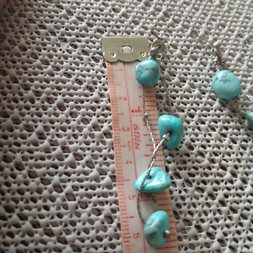 Sterling silver 925 earrings with turquoise, 6cm, like new