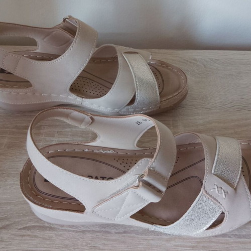 Zapatos beige sandals size 37 like new with anatomical insole
