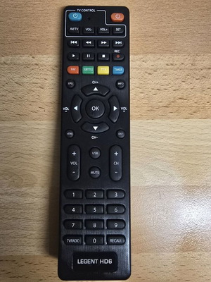 Legend HD6 remote control used for digital receiver without battery cover