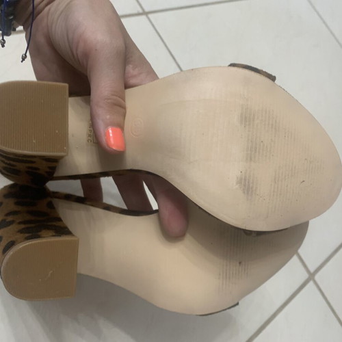 Leopard print sandals new, size 36, black and brown