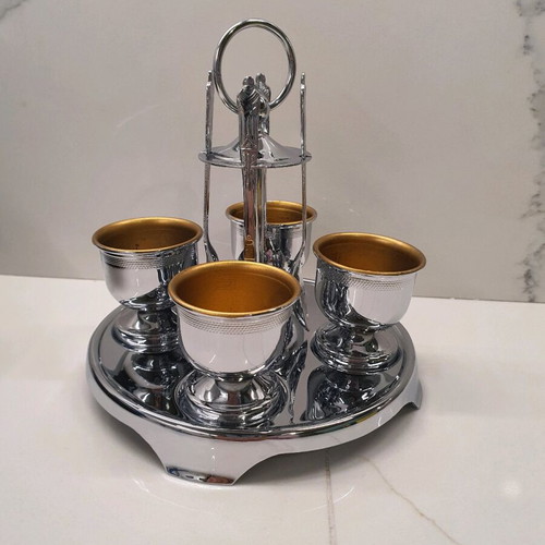 Vintage αυγοθήκη chrome plates μεταχειρισμένη