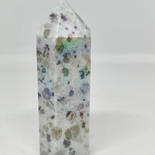Jade Obelisk 6.5cm with Natural Multicolored Minerals like new