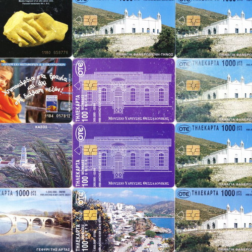 Greek phone cards used, set of 52 from 1999