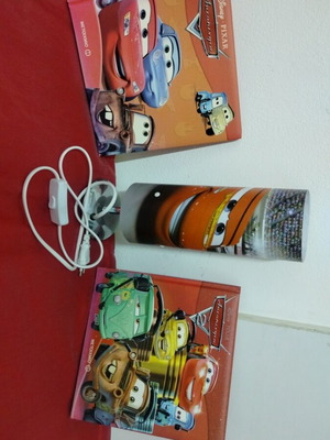 Cars Macqueen children's set like new with two books and lamp
