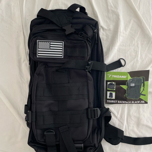 Backpack travel 20L like new, black tourist backpack