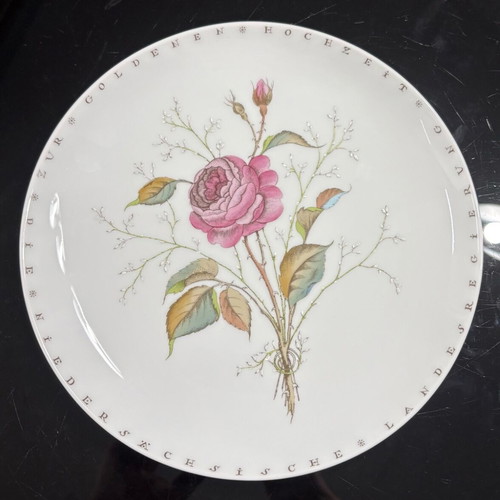 Porcelain decorative wall plate Fürstenberg “Golden Wedding” like new