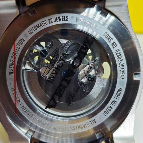 Invicta Reserve Automatic Skeleton 53.7mm rose gold with leather strap new