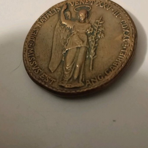 Bronze religious medal like new with Archangel Gabriel