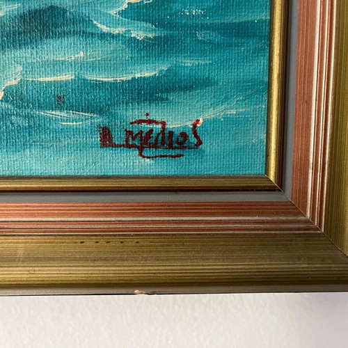 Oil painting on canvas used with wooden frame, Melios 43x46