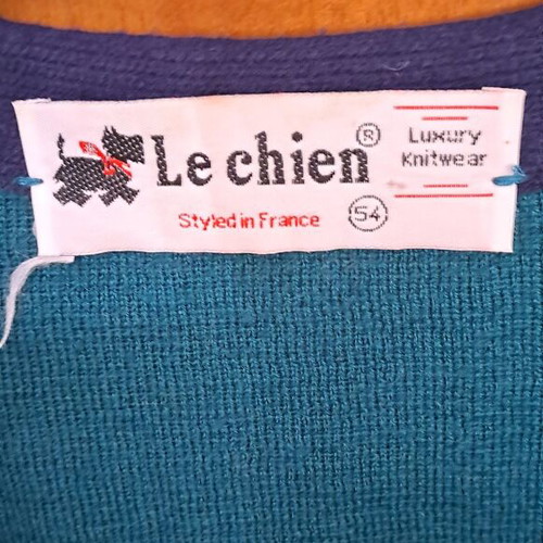 Vintage Le Chien knit sweater vest used, size 54, green