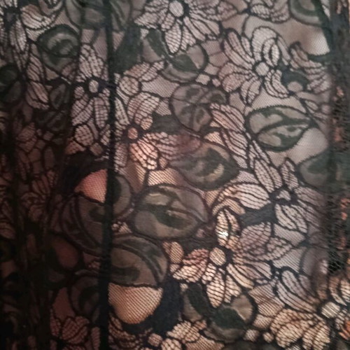 Evening dress with lace size S, black and pink, like new