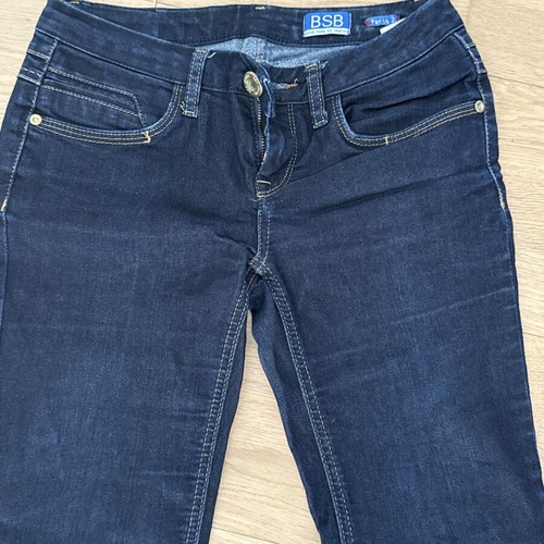 BSB jeans, dark blue flared low-rise pants, size S