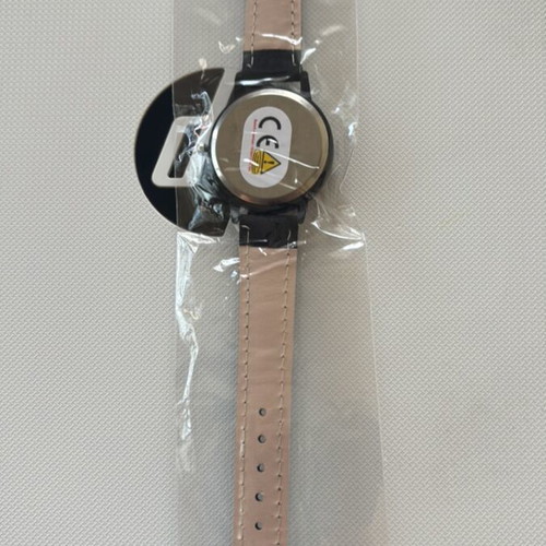 Wristwatch new, black with Latin numerals and synthetic leather strap