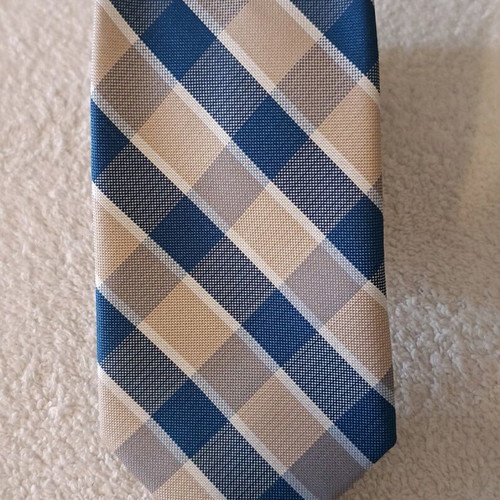 Nautica Men's Tie Checked Blue And Beige New