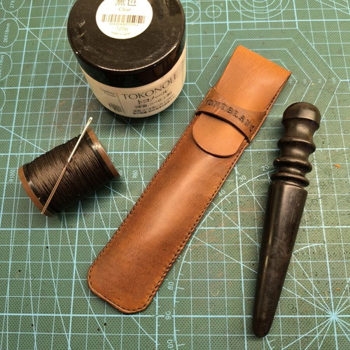 Leather handmade pen and pencil case made to order