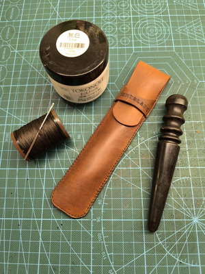 Leather handmade pen and pencil case made to order