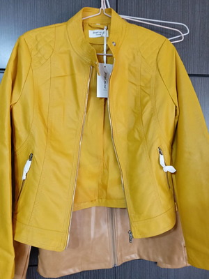 Forget Me Not Fashion women's yellow faux leather jacket new, size M